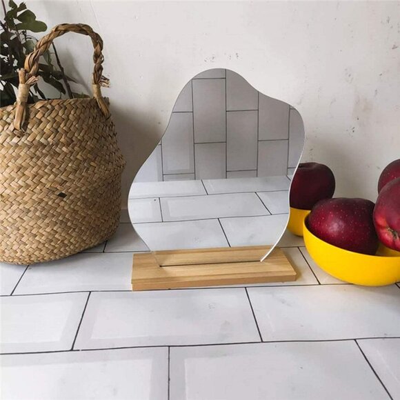 Acrylic Makeup Mirror for Desk with Stand Aesthetic Desk Decor Vanity Mirror Fra - Picture 6 of 7